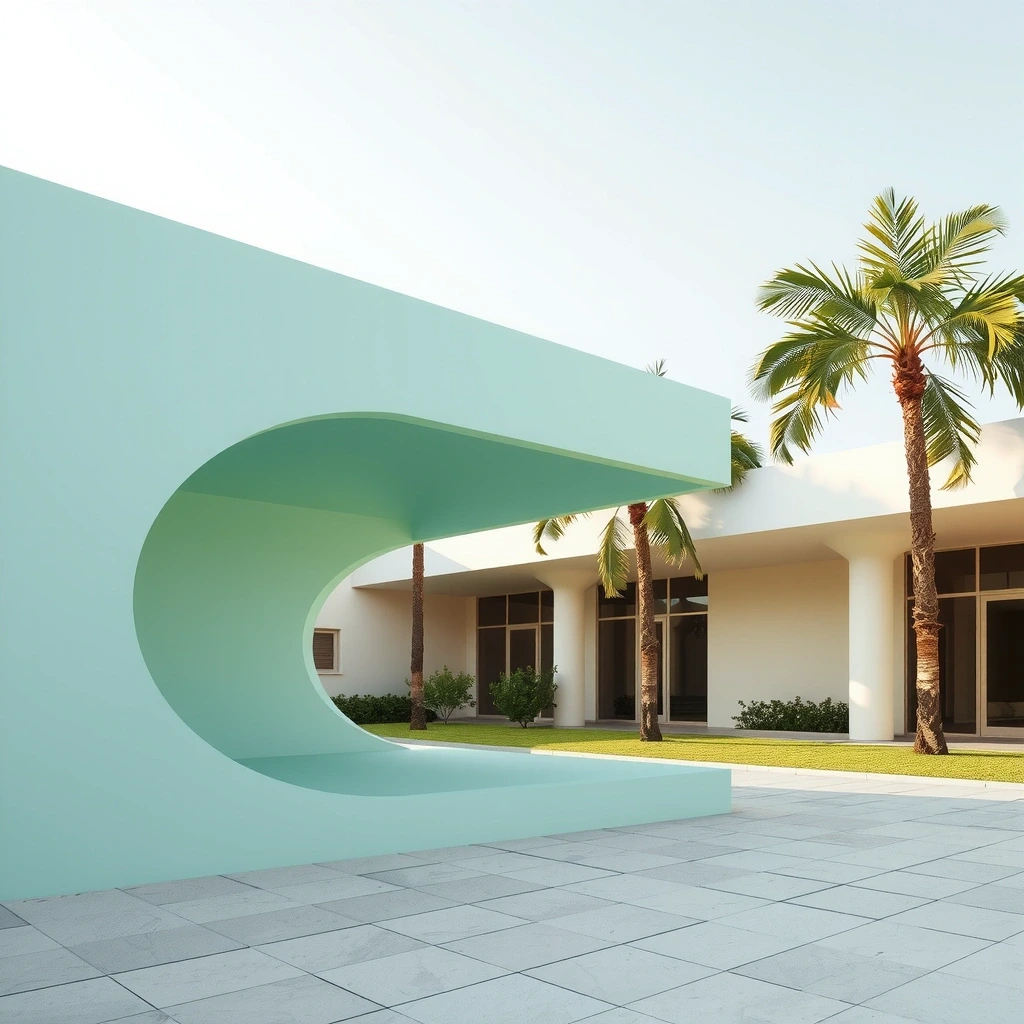 Abstract teal shapes